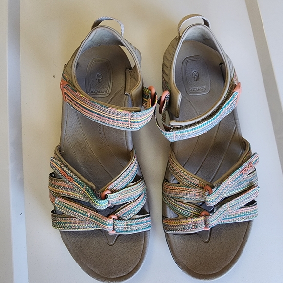 Teva Tirra Taupe Multi Color Comfort Hiking Outdoor Sandals Size 8.5 - Picture 3 of 8